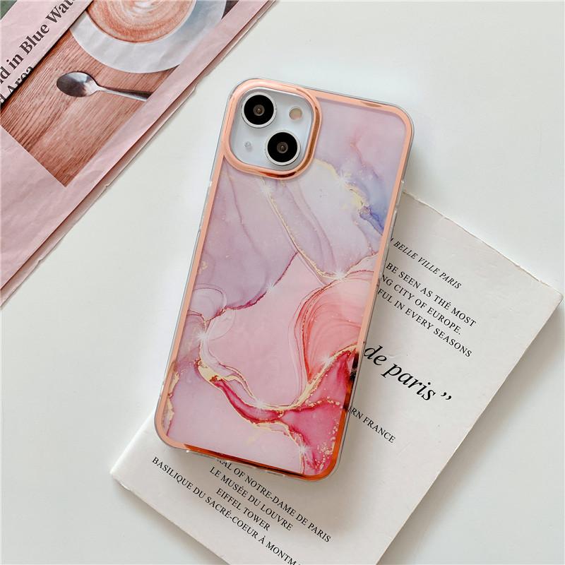 iPhone 13 Series - Golden Glamour Marble Art Bling Phone Case