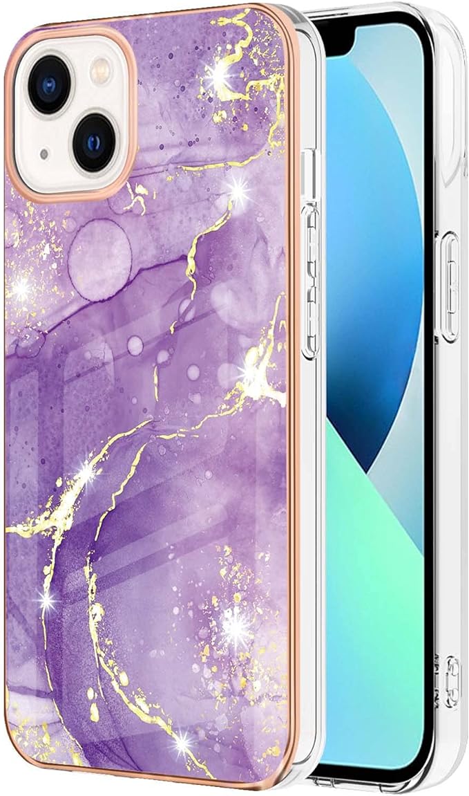 iPhone 13 Series - Golden Glamour Marble Art Bling Phone Case