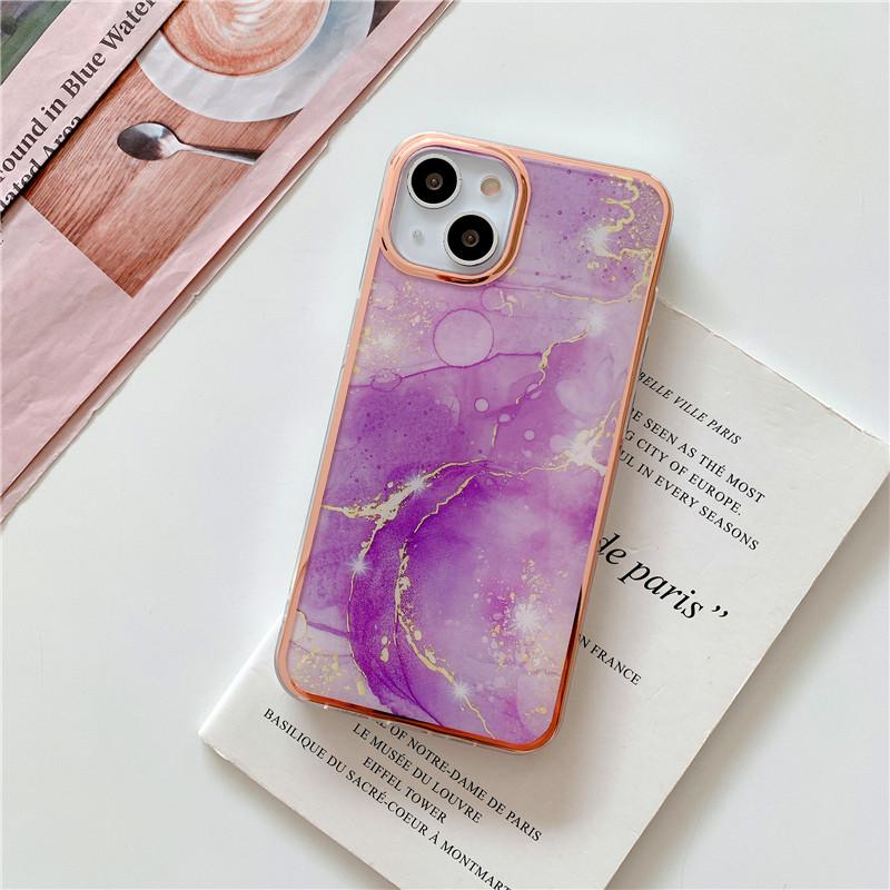 iPhone 13 Series - Golden Glamour Marble Art Bling Phone Case