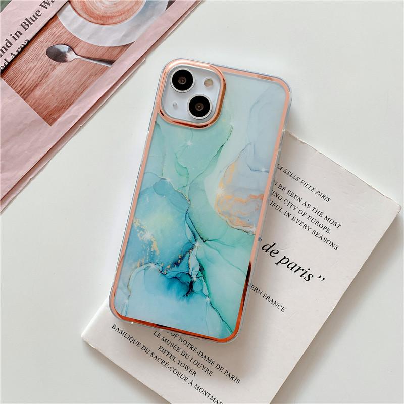 iPhone 13 Series - Golden Glamour Marble Art Bling Phone Case