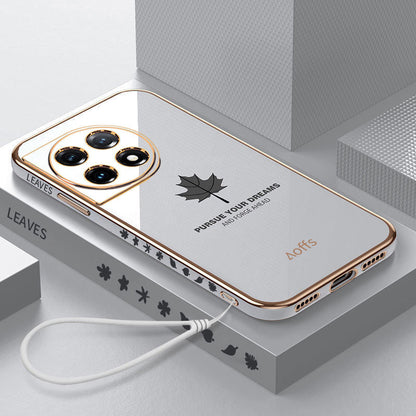 OnePlus Series - Electroplated Maple Leaf With Lanyard Case